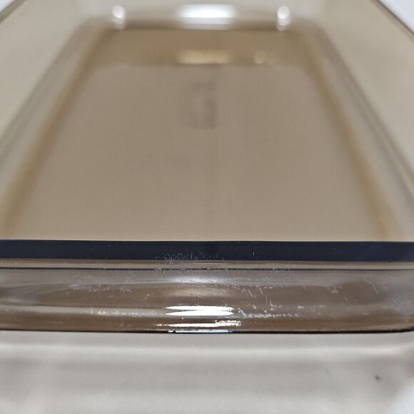 Pyrex Vision Amber Brown Rectangle Baking Pan #233-R Corning 3qt 13x9x2" scuffs - Picture 3 of 9